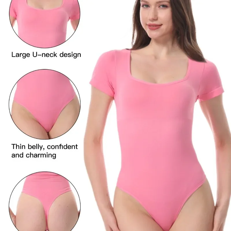 Women's Big Size Seamless Bodysuit Slim Square Neck T-shirts Workout Running Sexy Jumpsuits Knited Shapewear Jumpsuit Top Summer
Women's Big Size Seamless Bodysuit Slim Square Neck T-shirts Workout Running Sexy Jumpsuits Knited Shapewear Jumpsuit Top Summer