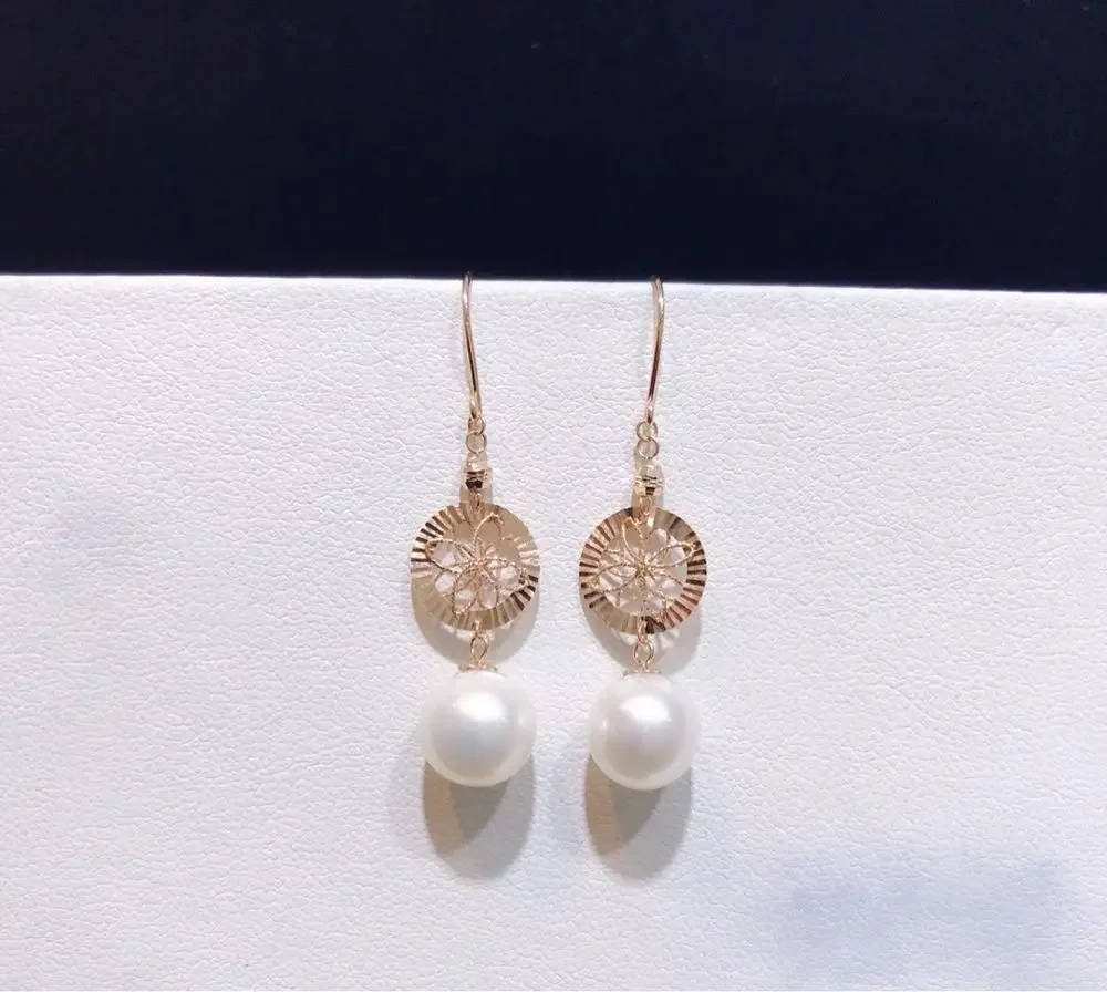DSHIJOJ 8-9mm Freshwater Pearl Women Earrings 18K Gold Vintage Classical Style Natural White Pearl Earrings
DSHIJOJ 8-9mm Freshwater Pearl Women Earrings 18K Gold Vintage Classical Style Natural White Pearl Earrings
