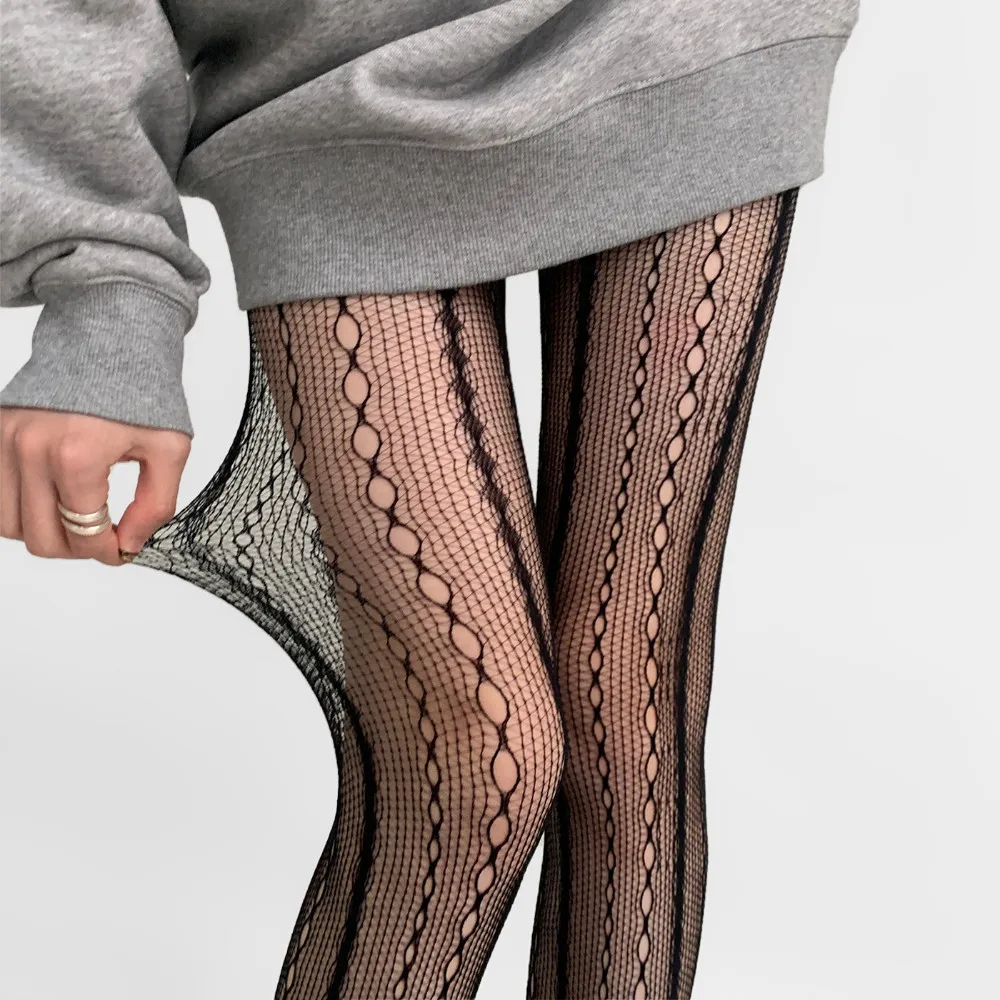Sexy High Waist Fishnet Stockings for Women Summer Vertical Striped Mesh Tights Lolita Lace Stockings Knitting Net Pantyhose
Sexy High Waist Fishnet Stockings for Women Summer Vertical Striped Mesh Tights Lolita Lace Stockings Knitting Net Pantyhose