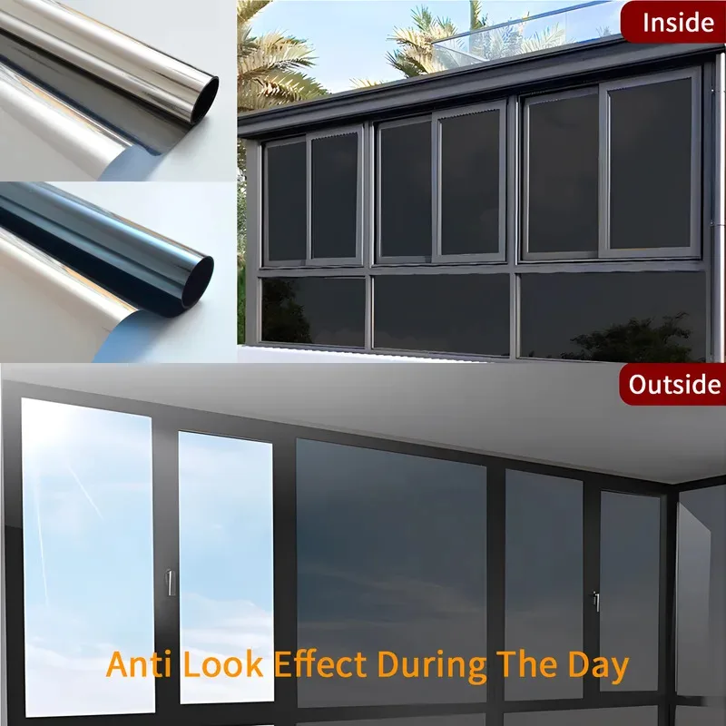 Window Privacy Film Anti Look Vinyl Mirror Sticker Non Adhesive Anti Heat Glass Screen Tint Foil One Way House Protection Tools
Window Privacy Film Anti Look Vinyl Mirror Sticker Non Adhesive Anti Heat Glass Screen Tint Foil One Way House Protection Tools