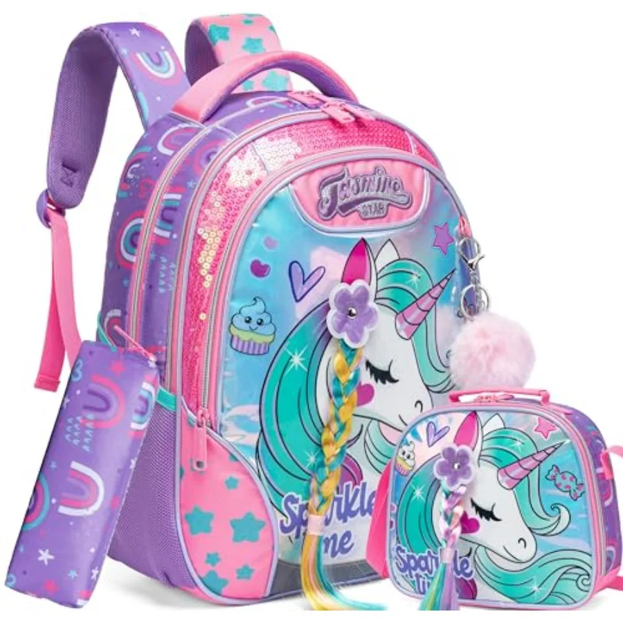Backpack for Girls 16" Backpacks for Girls for School Sequin Backpack with Lunch Box for Elementary Students
Backpack for Girls 16" Backpacks for Girls for School Sequin Backpack with Lunch Box for Elementary Students