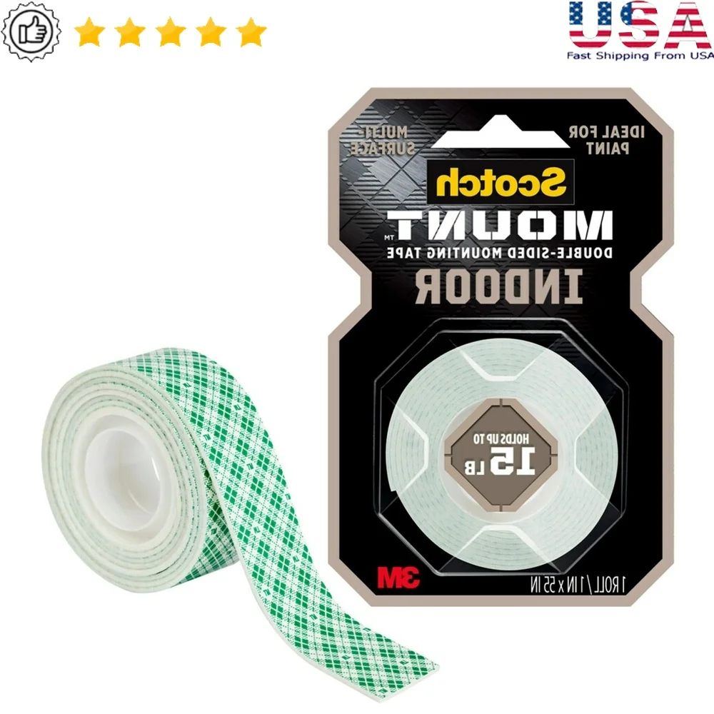Indoor Double-Sided Mounting Tape Strong Adhesive Holds Up to 15lbs No Nails Easy Application Permanent Foam Tape Home Decor
Indoor Double-Sided Mounting Tape Strong Adhesive Holds Up to 15lbs No Nails Easy Application Permanent Foam Tape Home Decor