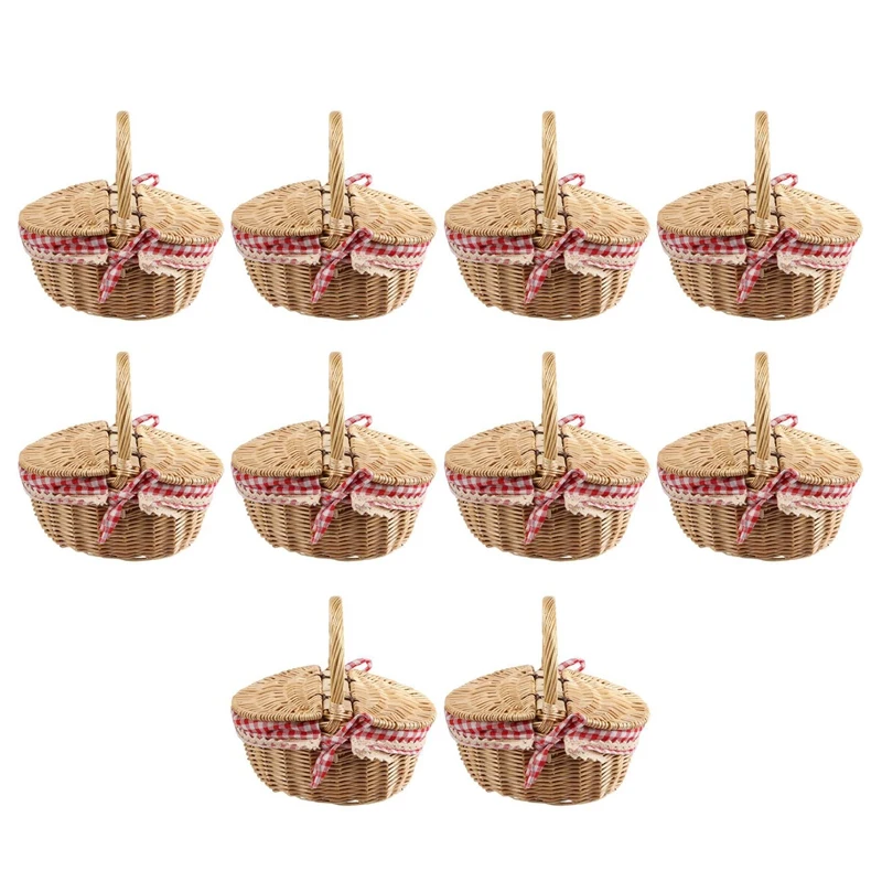 10X Country Style Wicker Picnic Basket Hamper With Lid And Handle & Liners For Picnics, Parties And Bbqs
10X Country Style Wicker Picnic Basket Hamper With Lid And Handle & Liners For Picnics, Parties And Bbqs