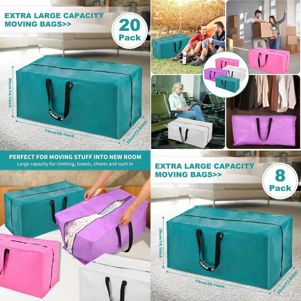 Extra Large Heavy-Duty Storage Bags with Zipper & Reinforced Handles - 20 Pack, Ideal for Moving, Clothing, Shoes, and Travel (2
Extra Large Heavy-Duty Storage Bags with Zipper & Reinforced Handles - 20 Pack, Ideal for Moving, Clothing, Shoes, and Travel (2