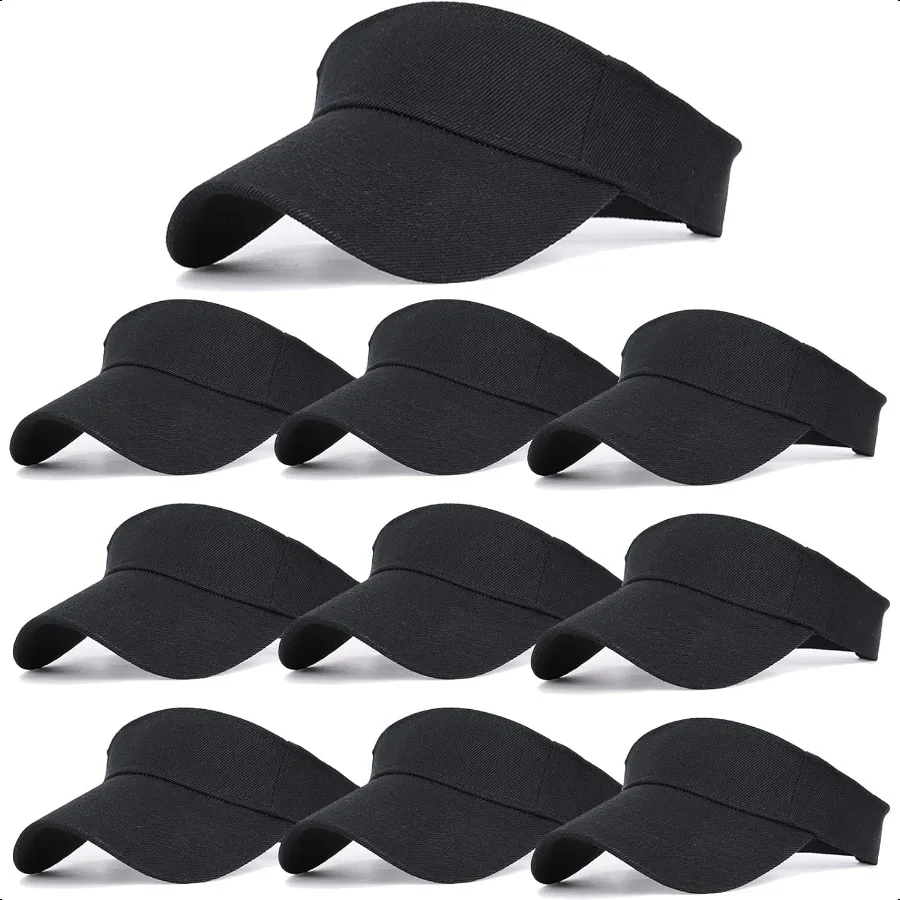 10 Pack Men Women Sun Visor Adjustable UV Protection Blank Sun Visor Hats Caps for Beach Pool Golf Tennis Sports
10 Pack Men Women Sun Visor Adjustable UV Protection Blank Sun Visor Hats Caps for Beach Pool Golf Tennis Sports