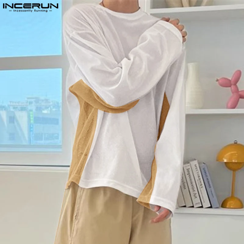 New Men's T Shirt Mesh Patchwork O-neck Long Sleeve See Through Male Clothing Stylish Male Loose Fashion Casual Tee Tops INCERUN
New Men's T Shirt Mesh Patchwork O-neck Long Sleeve See Through Male Clothing Stylish Male Loose Fashion Casual Tee Tops INCERUN