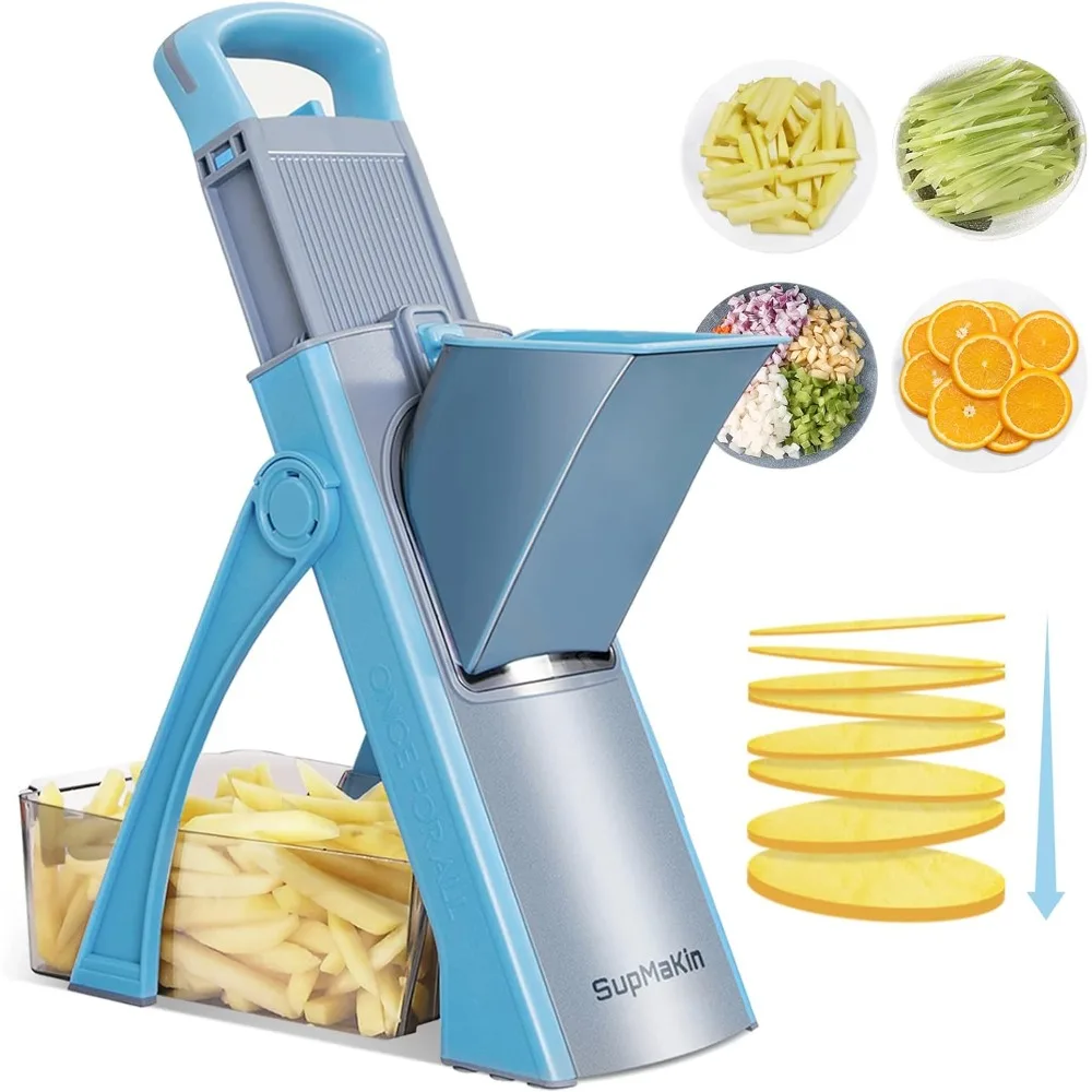 SUPMAKIN Upgrade Safe Mandoline Slicer,Adjustable Potato Slicer,Vegetable Food Slicer&Chopper,French Fry Cutter,Detachable Easy
SUPMAKIN Upgrade Safe Mandoline Slicer,Adjustable Potato Slicer,Vegetable Food Slicer&Chopper,French Fry Cutter,Detachable Easy