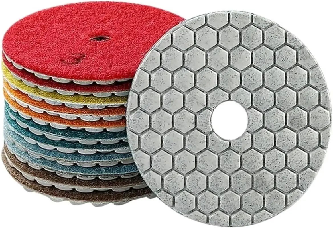 12/10Pcs 3/4/5/6/7Inch Diamond Polishing Pads Dry/Wet Buff Disc Abrasive,Compatible for Sanding Granite Grinding Tools(No Accessory Kit10pc,7 inches)
12/10Pcs 3/4/5/6/7Inch Diamond Polishing Pads Dry/Wet Buff Disc Abrasive,Compatible for Sanding Granite Grinding Tools(No Accessory Kit10pc,7 inches)