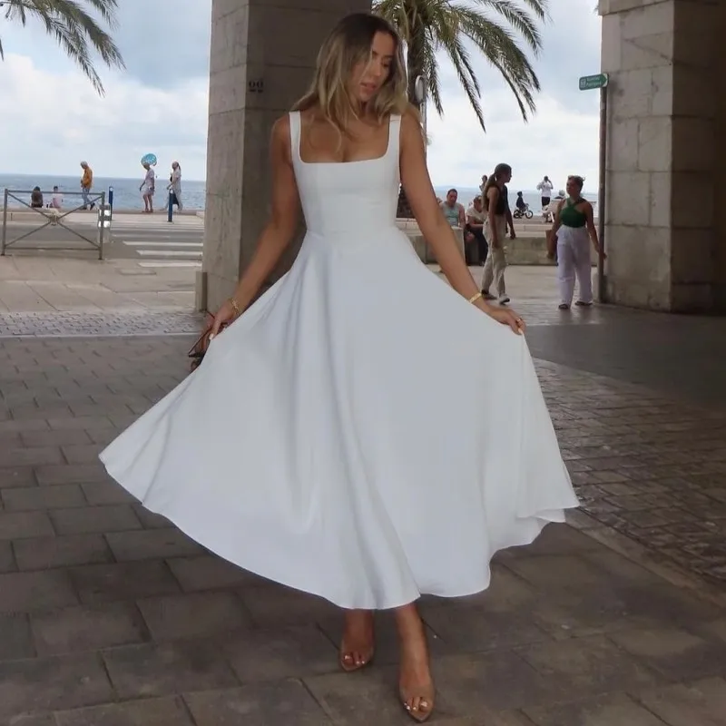 Women's Dress European and American 2025 Summer New Style Solid Color Square Collar Sleeveless Strap Long Fashion Long Skirt
Women's Dress European and American 2025 Summer New Style Solid Color Square Collar Sleeveless Strap Long Fashion Long Skirt