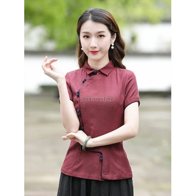 2024 women tea blouse female summer chinese style retro short sleeve tang suit new red cotton linen cheongsam qipao blouse w582
2024 women tea blouse female summer chinese style retro short sleeve tang suit new red cotton linen cheongsam qipao blouse w582