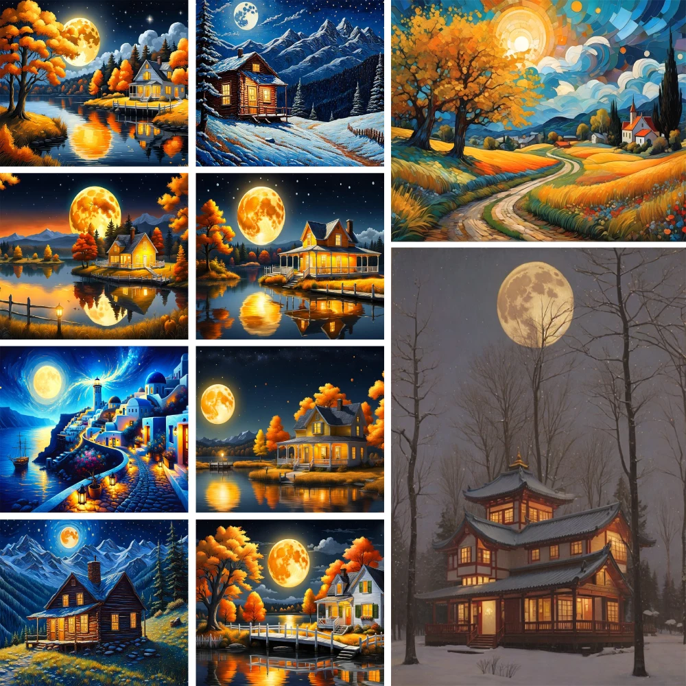 Landscape Moon Night Printed Fabric 11CT Cross Stitch Kit Embroidery Hobby Handicraft Painting Knitting Counted Different Floss
Landscape Moon Night Printed Fabric 11CT Cross Stitch Kit Embroidery Hobby Handicraft Painting Knitting Counted Different Floss
