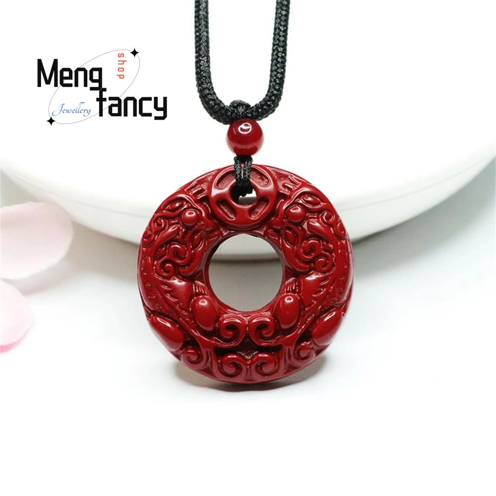 Charms Fashion Natural Cinnabar Purple Gold Sand Pixiu Peace Clasp Pendant Amulets Luxury Fine Jewelry Women Men Holiday Gifts
Charms Fashion Natural Cinnabar Purple Gold Sand Pixiu Peace Clasp Pendant Amulets Luxury Fine Jewelry Women Men Holiday Gifts