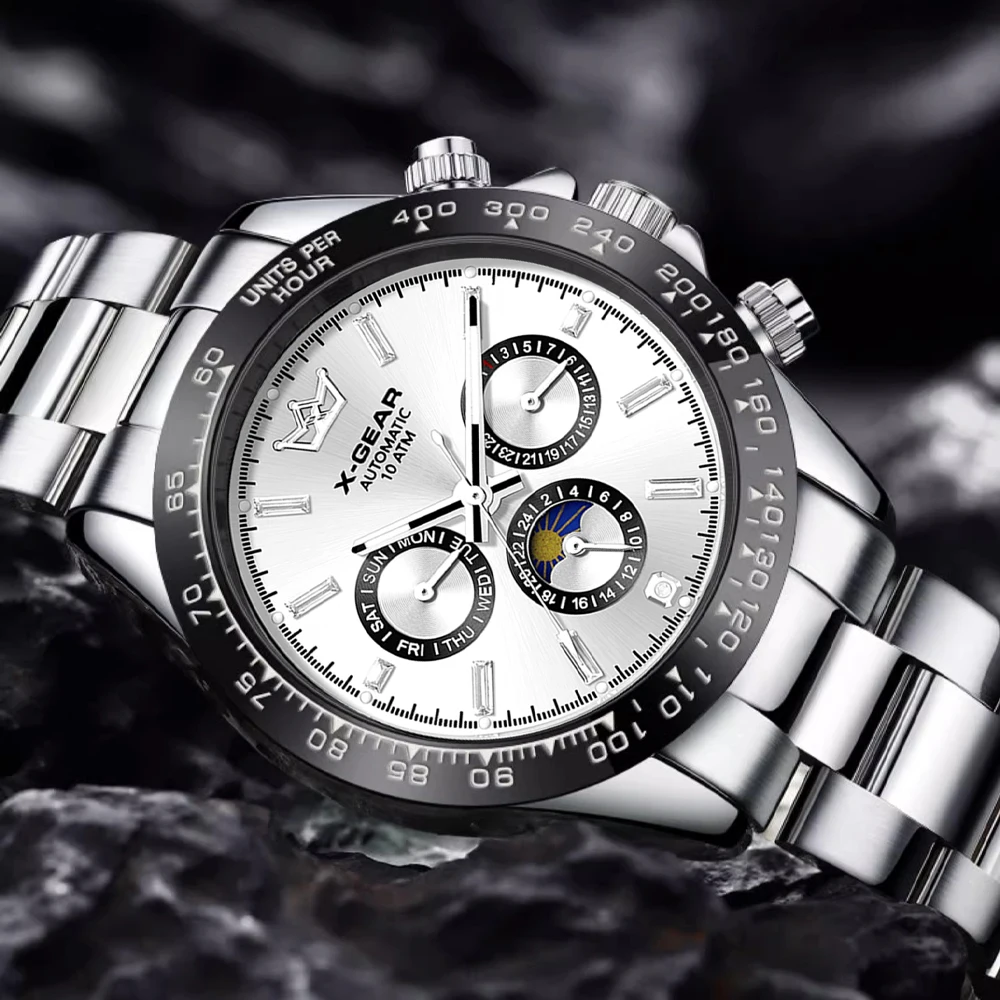 Automatic Mechanical Watch Waterproof Night Light Panda Eye Ceramic Bezel Three Eyes Six Hands
Automatic Mechanical Watch Waterproof Night Light Panda Eye Ceramic Bezel Three Eyes Six Hands