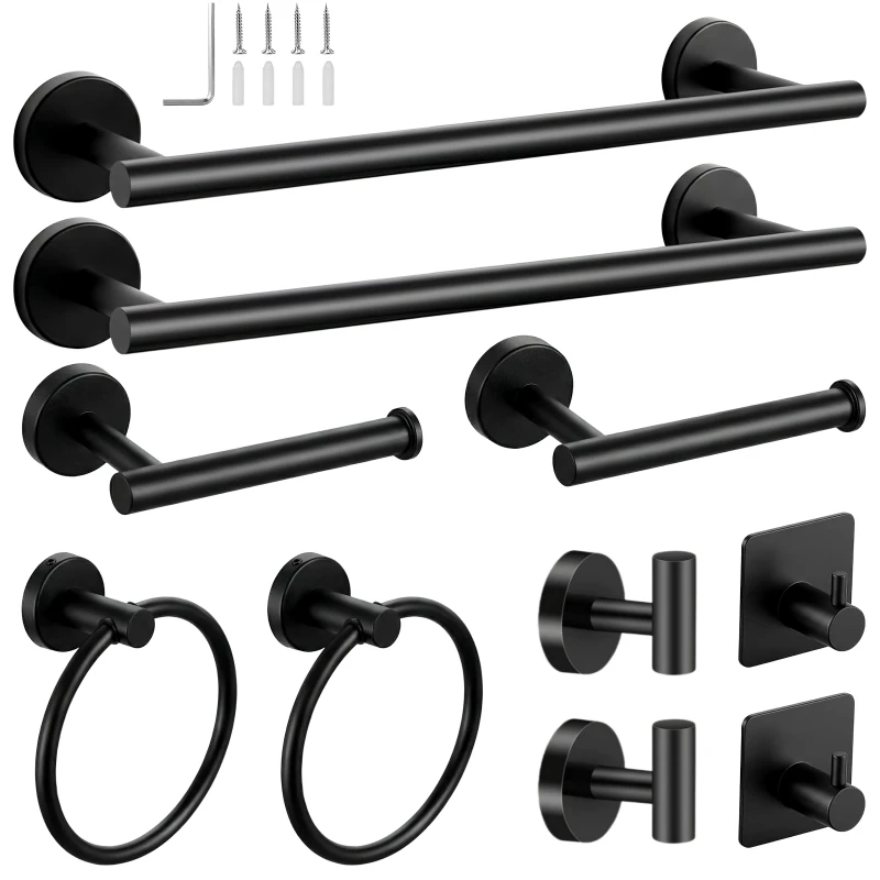 Bathroom Sets Full Set Stainless Steel Bathroom Accessories Hardware Set Wall Mount Toilet Paper Roll Holder Towel Ring Rack Set
Bathroom Sets Full Set Stainless Steel Bathroom Accessories Hardware Set Wall Mount Toilet Paper Roll Holder Towel Ring Rack Set