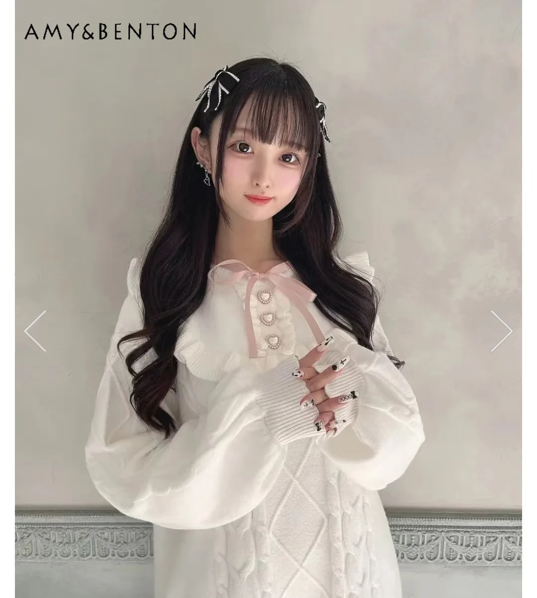 Sweet Heart Buckle Knitted Dress for Women Long Sleeve Casual Cute Lolita Dress Girls Streetwear Casual Rojita Sweater Dress 
Sweet Heart Buckle Knitted Dress for Women Long Sleeve Casual Cute Lolita Dress Girls Streetwear Casual Rojita Sweater Dress