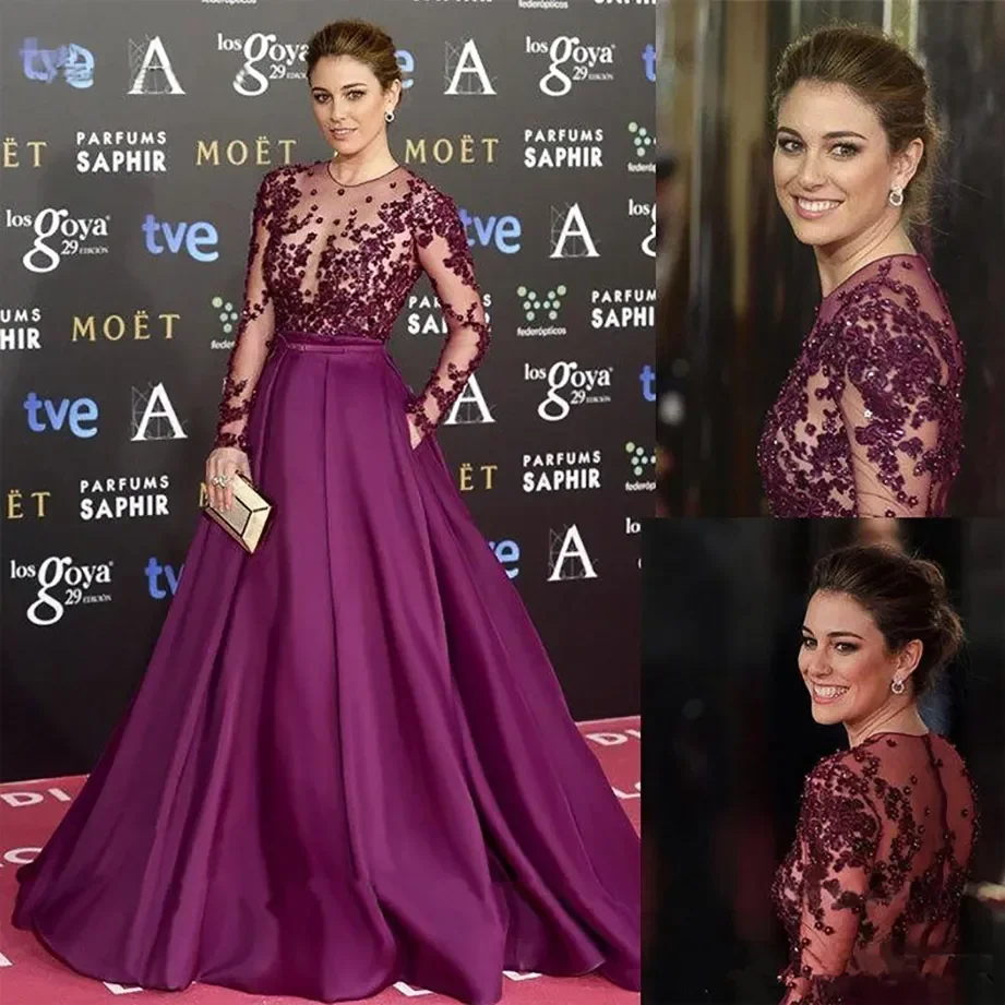 Elegant Illusion Purple Evening Dresses Lace Applique Beaded Formal Pageant Prom Party Dresses vestido de festa 2024
Elegant Illusion Purple Evening Dresses Lace Applique Beaded Formal Pageant Prom Party Dresses vestido de festa 2024