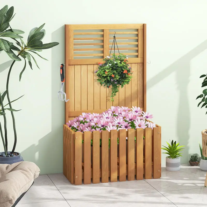 Wooden Raised Garden Bed with Privacy Screen
Wooden Raised Garden Bed with Privacy Screen