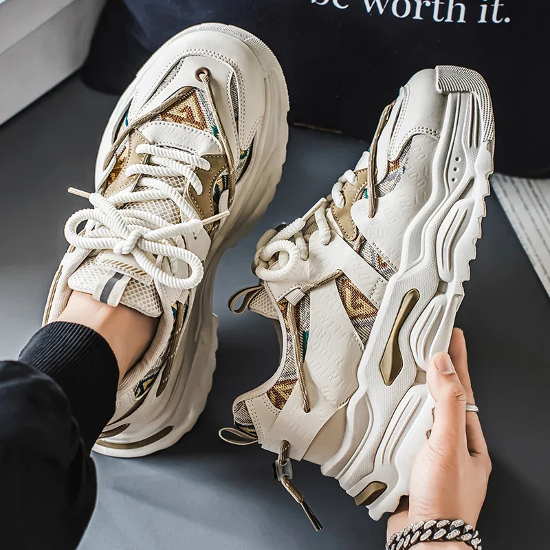 Men's Sneakers Luxury Brand Leather Casual Shoes Trend Skateboard Shoes for Men Lace Up Platform Vulcanize Shoes Tenis Masculino
Men's Sneakers Luxury Brand Leather Casual Shoes Trend Skateboard Shoes for Men Lace Up Platform Vulcanize Shoes Tenis Masculino