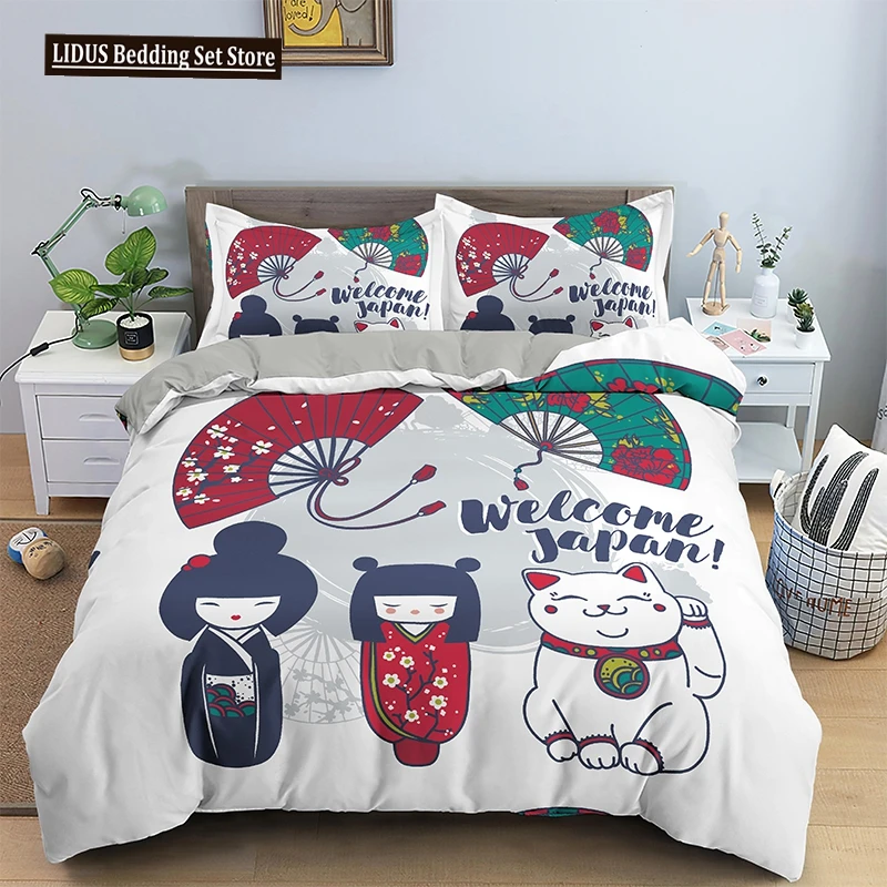 Japanese Doll Printed King Queen Duvet Cover Cartoon Lucky Cat Bedding Set For Kids Girls Fan White 2/3PCS Polyester Quilt Cover
Japanese Doll Printed King Queen Duvet Cover Cartoon Lucky Cat Bedding Set For Kids Girls Fan White 2/3PCS Polyester Quilt Cover