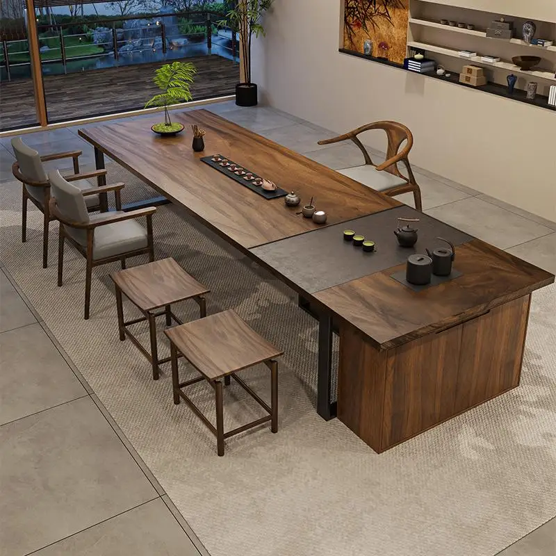 Solid wood table and chair combination room with tray kettle embedded hotel lobby office tea table integrated dual-p
Solid wood table and chair combination room with tray kettle embedded hotel lobby office tea table integrated dual-p