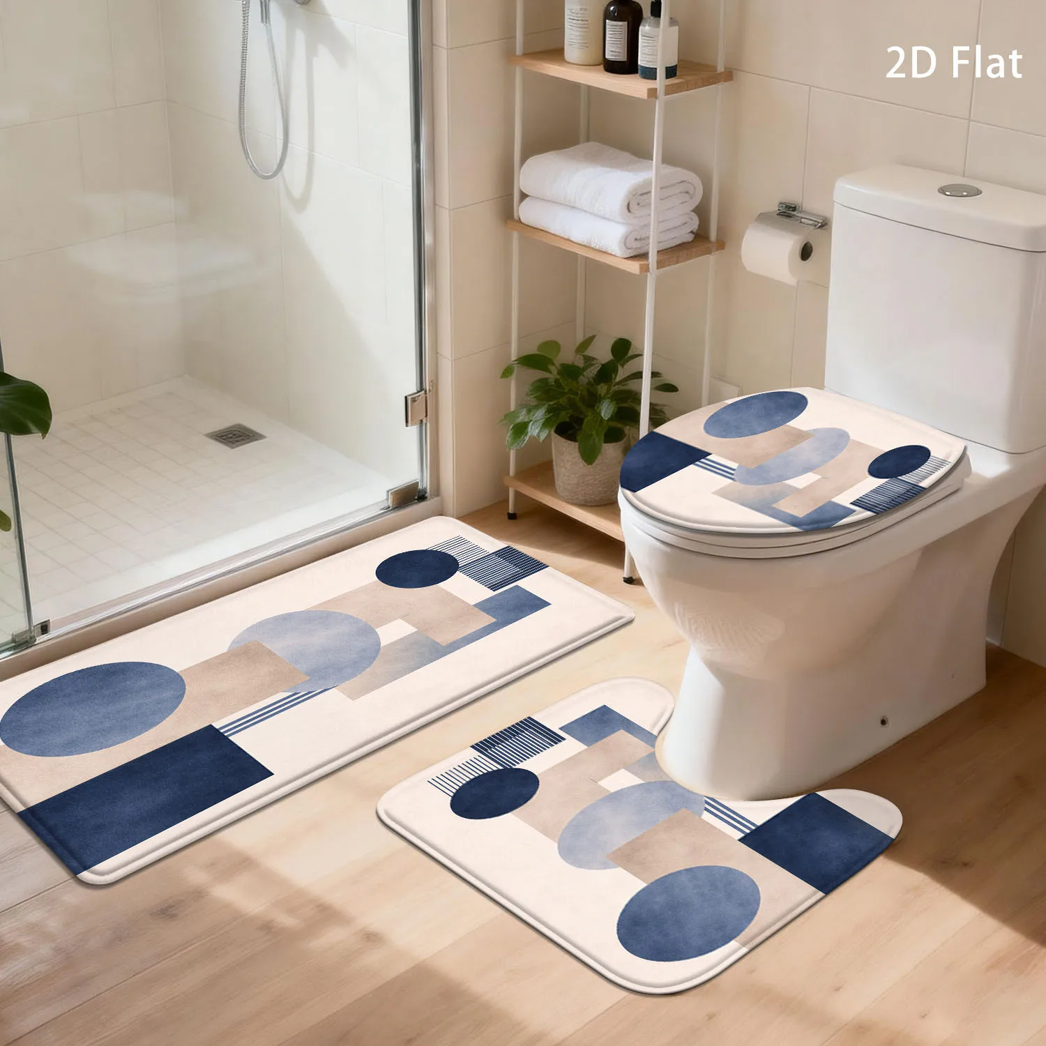 Chic Modern Blue White Patterned Bath Mat Set for Bathroom Floor and Toilet Seat Home Decor Accessories
Chic Modern Blue White Patterned Bath Mat Set for Bathroom Floor and Toilet Seat Home Decor Accessories