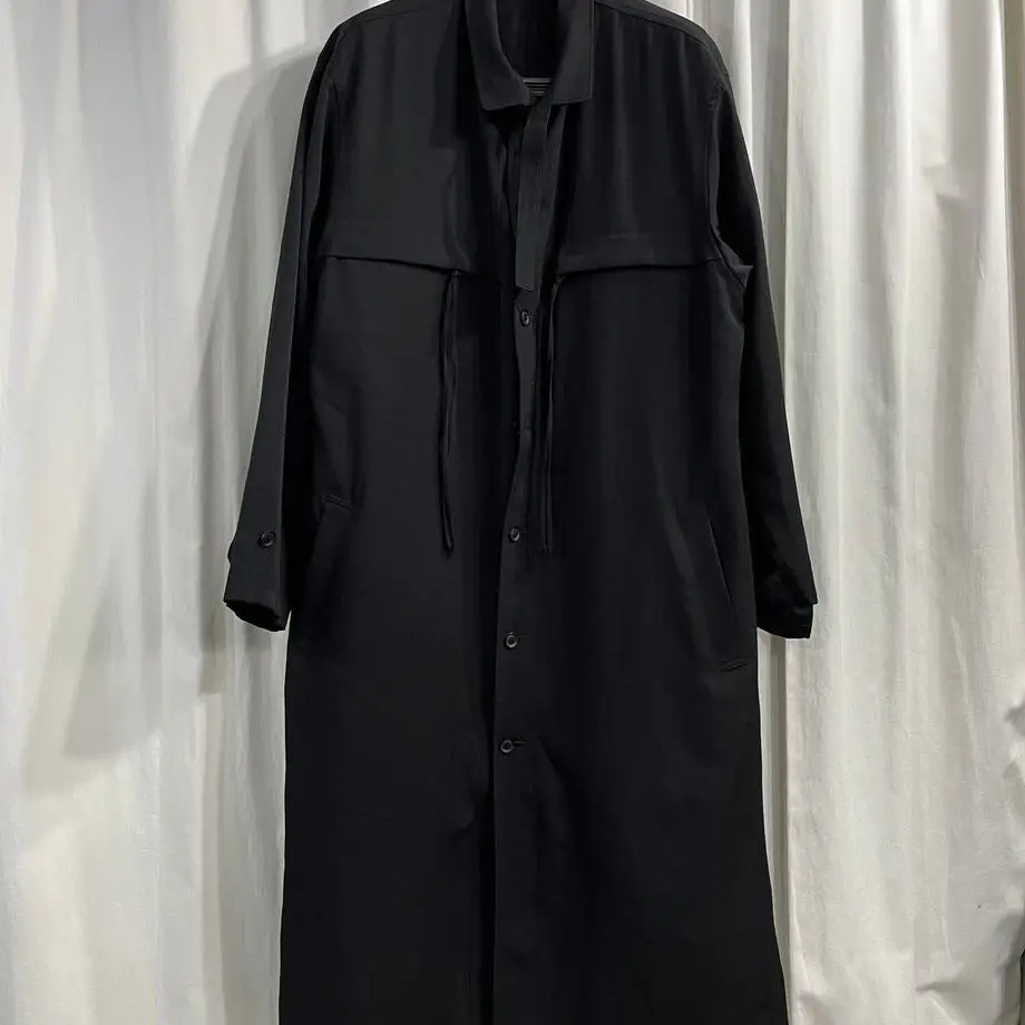 TOP-YAMAMOTO ® British-style black long trench coat for men's loose and casual commuting
TOP-YAMAMOTO ® British-style black long trench coat for men's loose and casual commuting