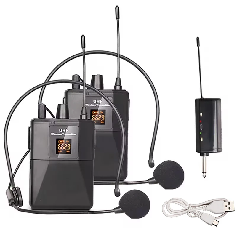 Wireless Lavalier Microphon Headset Mic with Transmitter Receiver LED Display Bodypack Transmitter for Teaching Live Performance
Wireless Lavalier Microphon Headset Mic with Transmitter Receiver LED Display Bodypack Transmitter for Teaching Live Performance