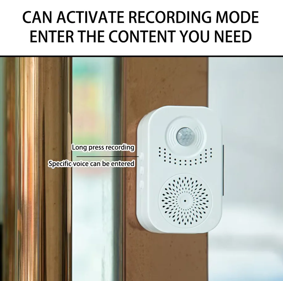 Wireless Sensor Doorbell Pir Motion Sensor Customized Voice Wireless Doorbell For Shop Office Company Security Protection Alarm
Wireless Sensor Doorbell Pir Motion Sensor Customized Voice Wireless Doorbell For Shop Office Company Security Protection Alarm