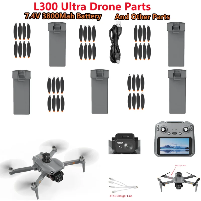 L300 Ultra GPS RC Drone Spare Parts Accessories 7.4V 3800Mah Battery Propeller USB Arm For L300 Ultra Remote Control Quadcopter
L300 Ultra GPS RC Drone Spare Parts Accessories 7.4V 3800Mah Battery Propeller USB Arm For L300 Ultra Remote Control Quadcopter