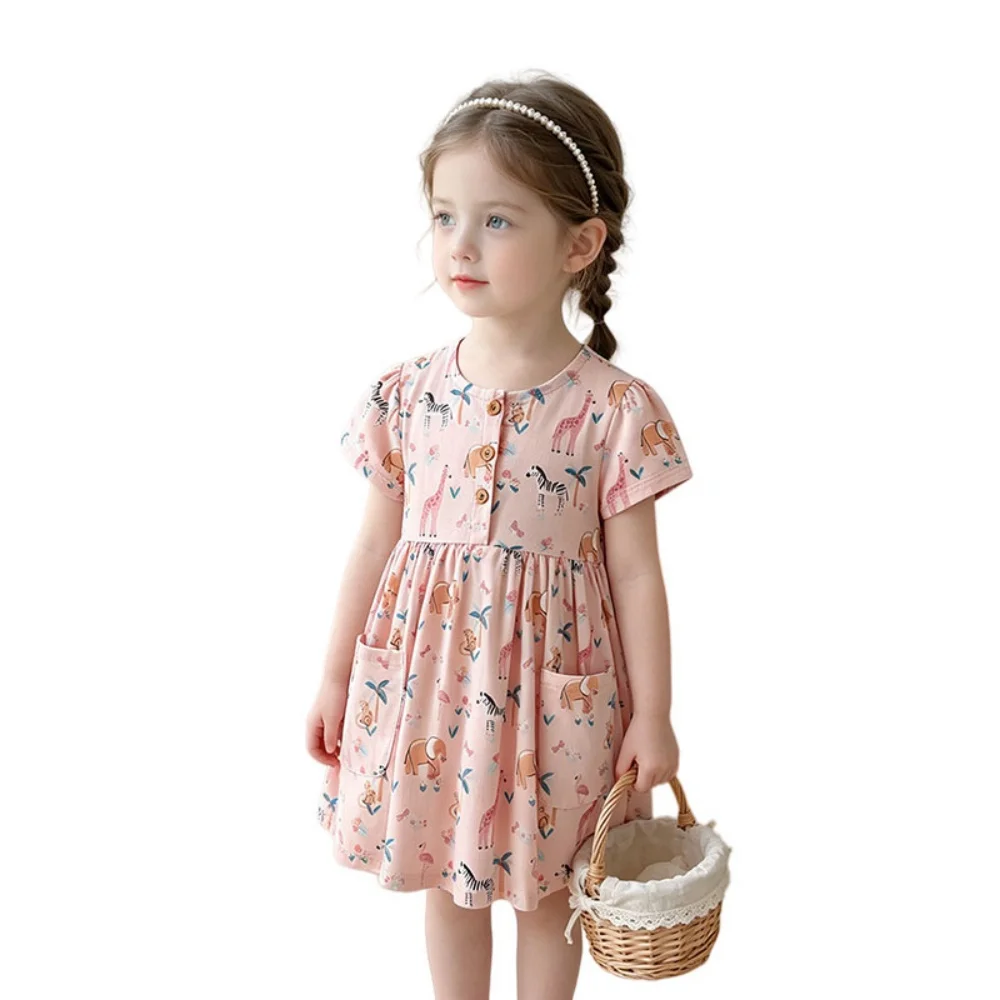 Jumping Meters Summer Princess Girls Dresses 3-8T Buttons Animal Print Children's Costume Baby Dresses for Party Birthday Frocks
Jumping Meters Summer Princess Girls Dresses 3-8T Buttons Animal Print Children's Costume Baby Dresses for Party Birthday Frocks