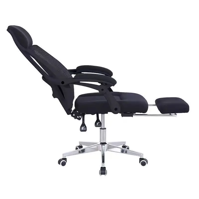 Simple black computer chair, casual backrest for office staff, lifting and lying flat office chair
Simple black computer chair, casual backrest for office staff, lifting and lying flat office chair