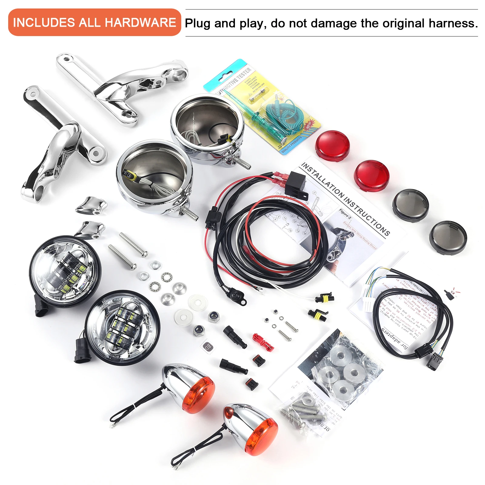 Chrome 4.5" LED Spotlight Auxiliary passing lamp For Harley street Electra glide Bullet Turn Signal lights road king Fog Light
Chrome 4.5" LED Spotlight Auxiliary passing lamp For Harley street Electra glide Bullet Turn Signal lights road king Fog Light