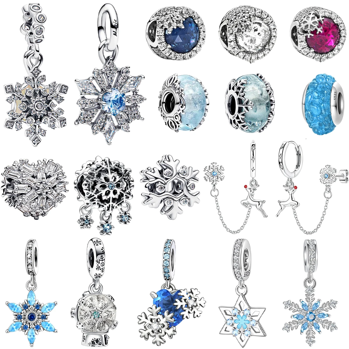 Original 925 Sterling Silver Snowflake Charms Crystal Ball Cat's Eye Beads Pendants Fit Bracelet Necklace DIY Jewelry Gift
Original 925 Sterling Silver Snowflake Charms Crystal Ball Cat's Eye Beads Pendants Fit Bracelet Necklace DIY Jewelry Gift