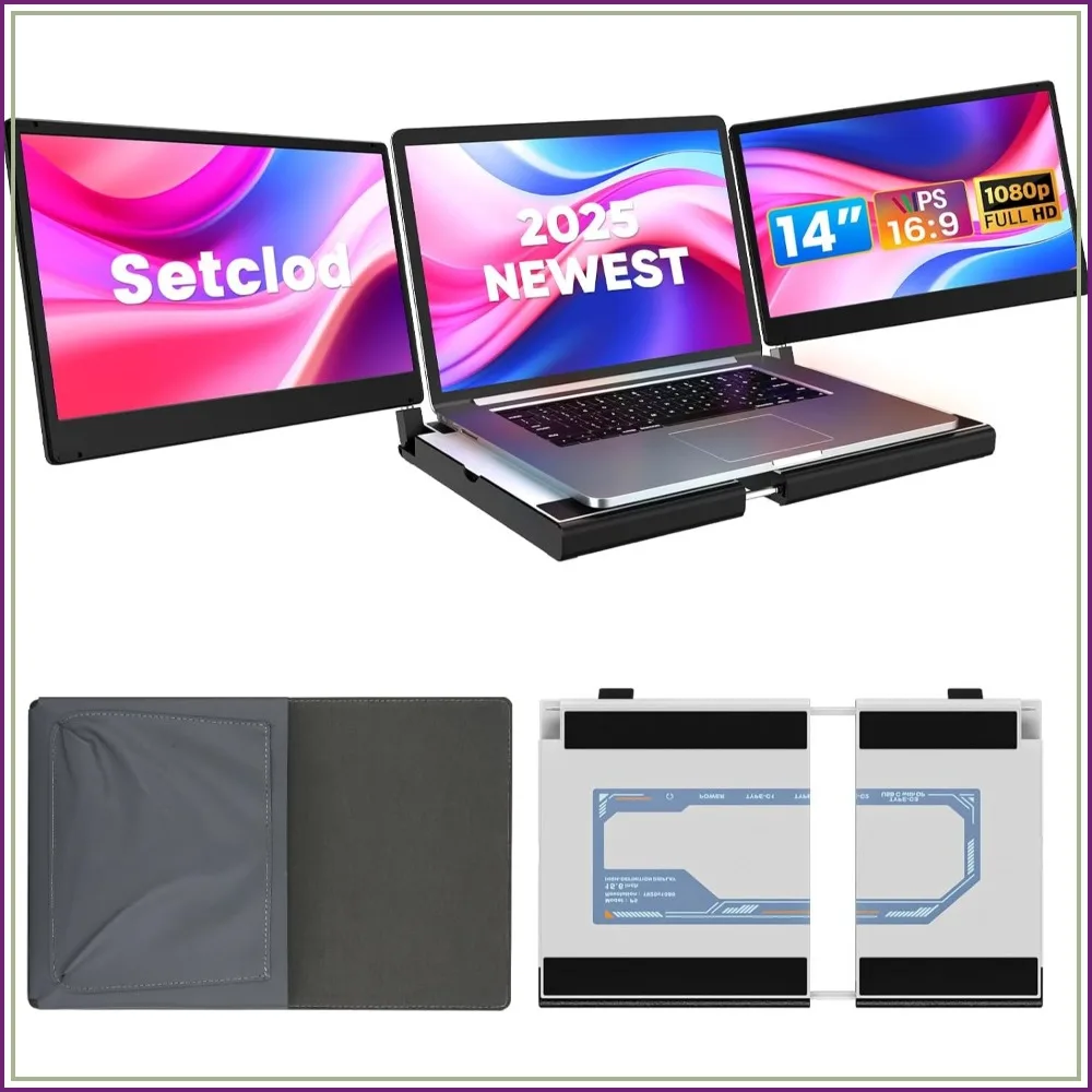 14" FHD 1080P Laptop Monitor Extender, Triple Screen, Portable, for Mac/Windows/Chrome
14" FHD 1080P Laptop Monitor Extender, Triple Screen, Portable, for Mac/Windows/Chrome