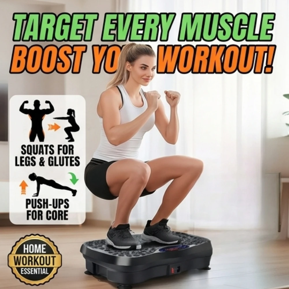 Vibration Plate Exercise Machine with Bluetooth Speaker Smart Fitness Platform for Weight Loss Home Workout Training Equipment
Vibration Plate Exercise Machine with Bluetooth Speaker Smart Fitness Platform for Weight Loss Home Workout Training Equipment