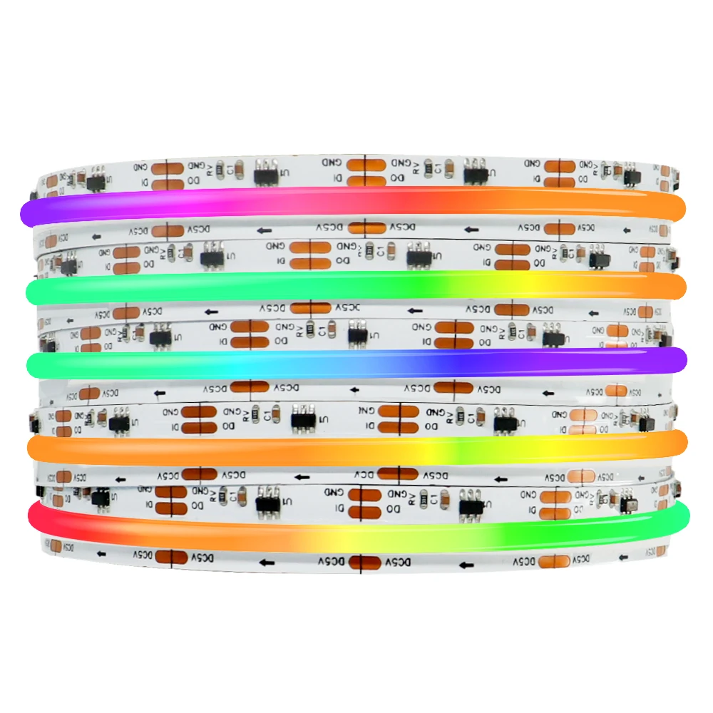 DC5V WS2811 Smart High Density COB LED Light Strip WS2812B 720Leds/m Addressable RGBIC Flexible 10mm FCOB COB led strip Tape
DC5V WS2811 Smart High Density COB LED Light Strip WS2812B 720Leds/m Addressable RGBIC Flexible 10mm FCOB COB led strip Tape