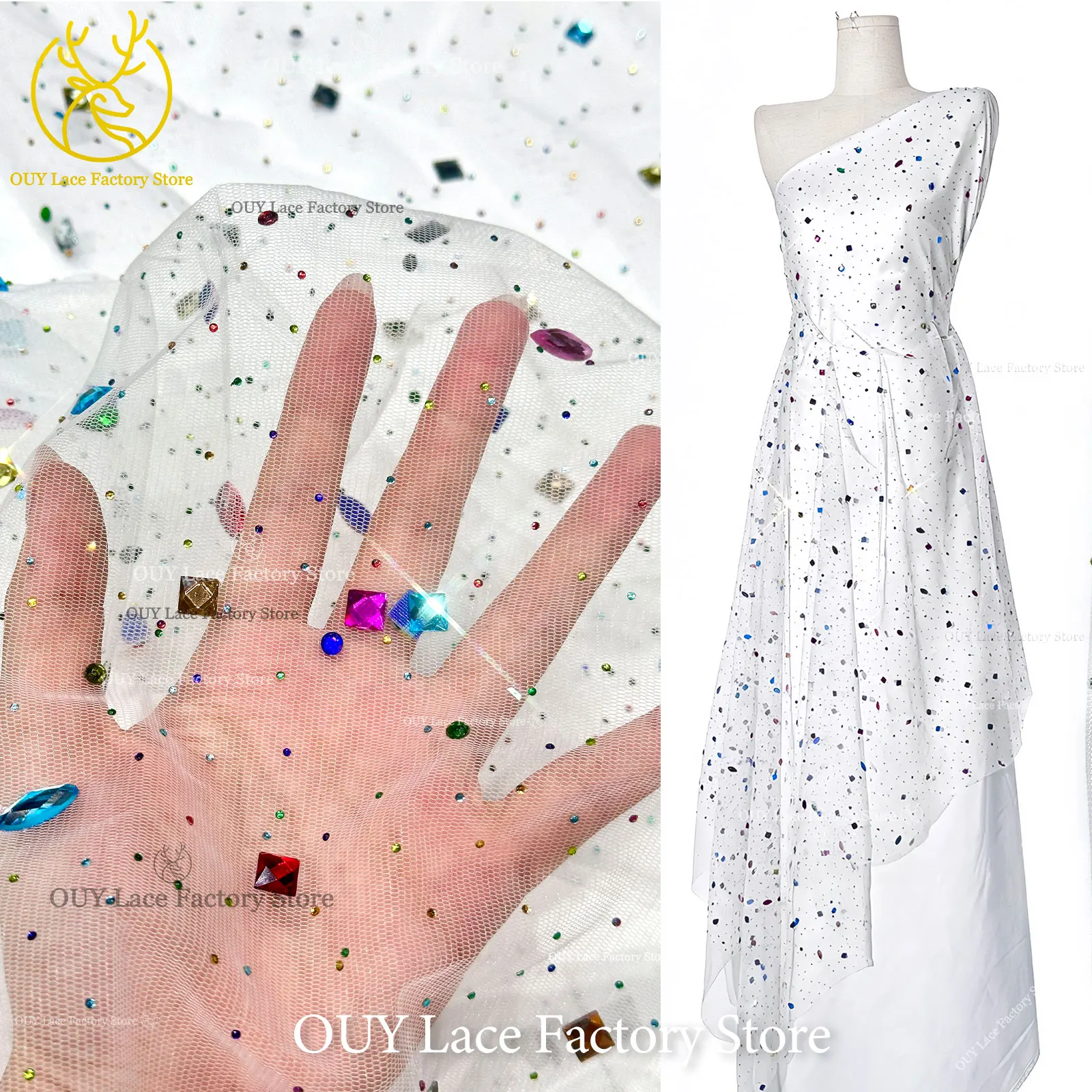 2026 Hot Sale Austrian Rhinestone Tulle Lace Fabric 5 Yards Nigerian Colorful Stone Mesh Lace Decoration Wedding Dress Sewing
2026 Hot Sale Austrian Rhinestone Tulle Lace Fabric 5 Yards Nigerian Colorful Stone Mesh Lace Decoration Wedding Dress Sewing