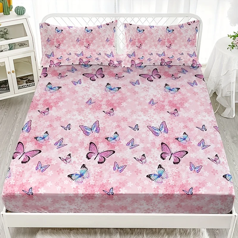 Soft And Breathable Butterfly Fitted Sheet Set Fashion Non-Slip Mattress Protector For Bedroom Guest Room School Dorm Decor
Soft And Breathable Butterfly Fitted Sheet Set Fashion Non-Slip Mattress Protector For Bedroom Guest Room School Dorm Decor