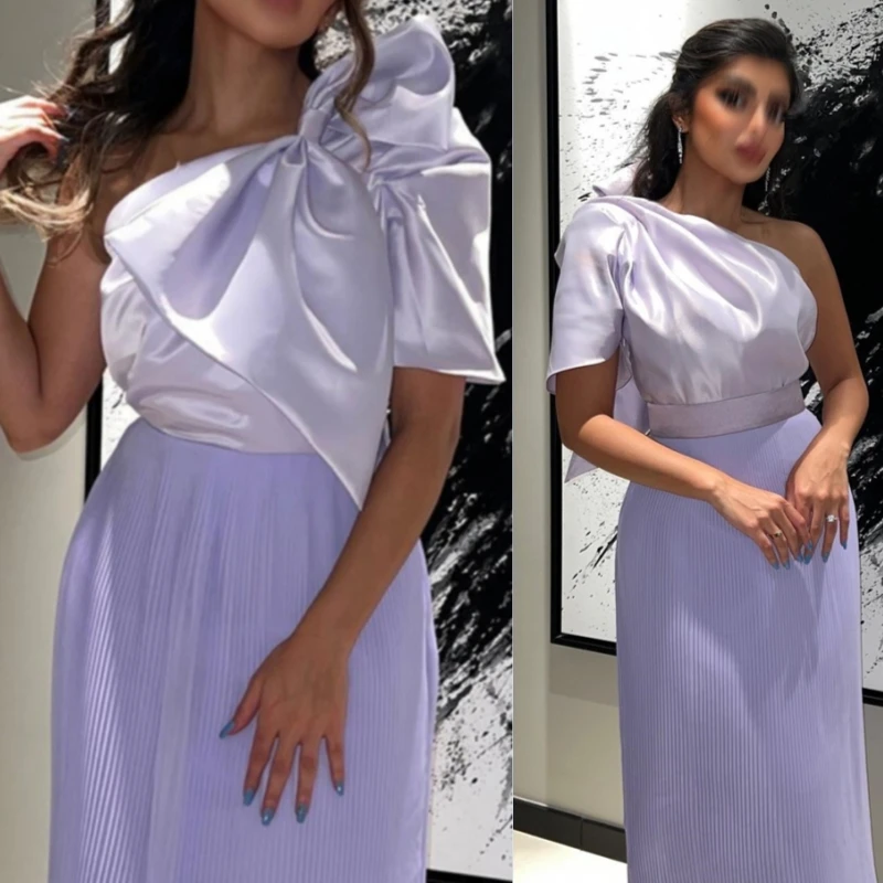 Purple Elegant Satin Prom Dresses One Shoulder Sheath Ankle Length Fashion Bows Formal Evening Gowns Sleeveless For Women Party
Purple Elegant Satin Prom Dresses One Shoulder Sheath Ankle Length Fashion Bows Formal Evening Gowns Sleeveless For Women Party