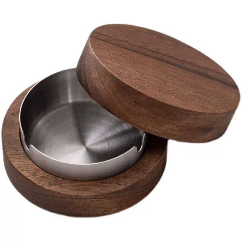 New Creative Desktop Ashtray Stainless Steel Windproof Ash Tray for Smoking Ashtrays with Lid Walnut Wood Office Home Decoration
New Creative Desktop Ashtray Stainless Steel Windproof Ash Tray for Smoking Ashtrays with Lid Walnut Wood Office Home Decoration