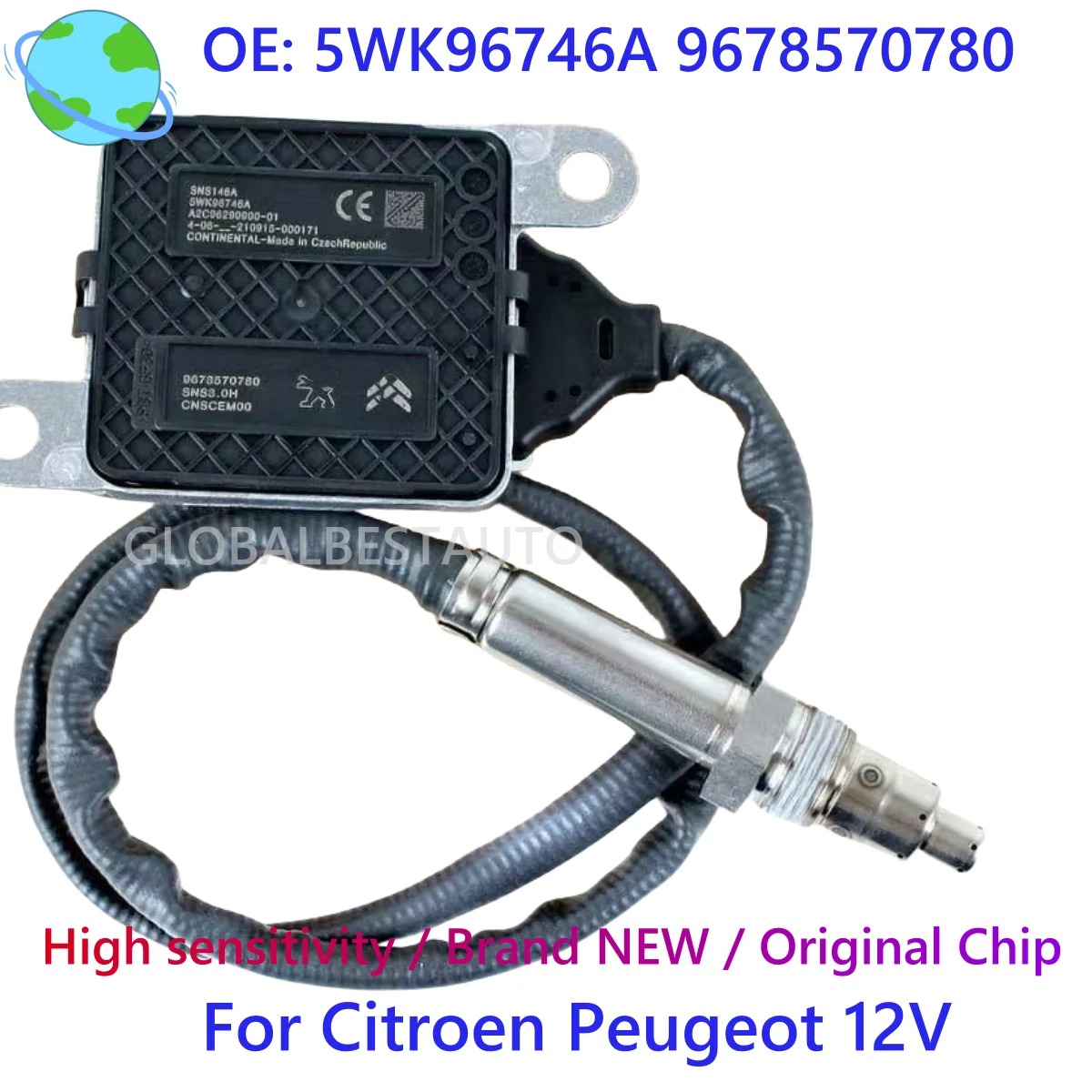 In Stock, 5WK96746A 9678570780 New NOX Sensor Nitrogen Oxide Sens For Citroen Peugeot 308 3008 5008 2.0 HDi 2012-2021
In Stock, 5WK96746A 9678570780 New NOX Sensor Nitrogen Oxide Sens For Citroen Peugeot 308 3008 5008 2.0 HDi 2012-2021