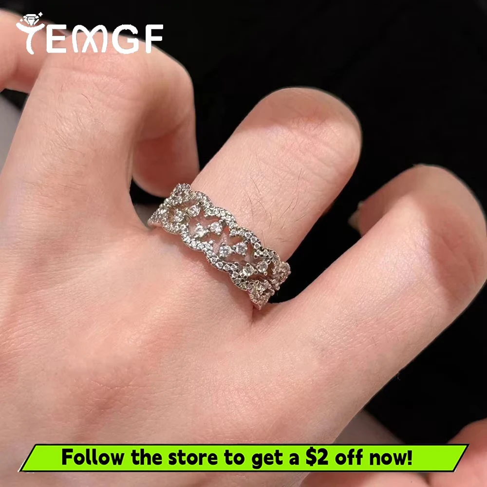 TEMGF 100% 925 Sterling Silver Lace Row Ring Full Zircon Inlay Stacking Ring for Charm Women Sparkling Fine Jewelry Couple Gifts
TEMGF 100% 925 Sterling Silver Lace Row Ring Full Zircon Inlay Stacking Ring for Charm Women Sparkling Fine Jewelry Couple Gifts