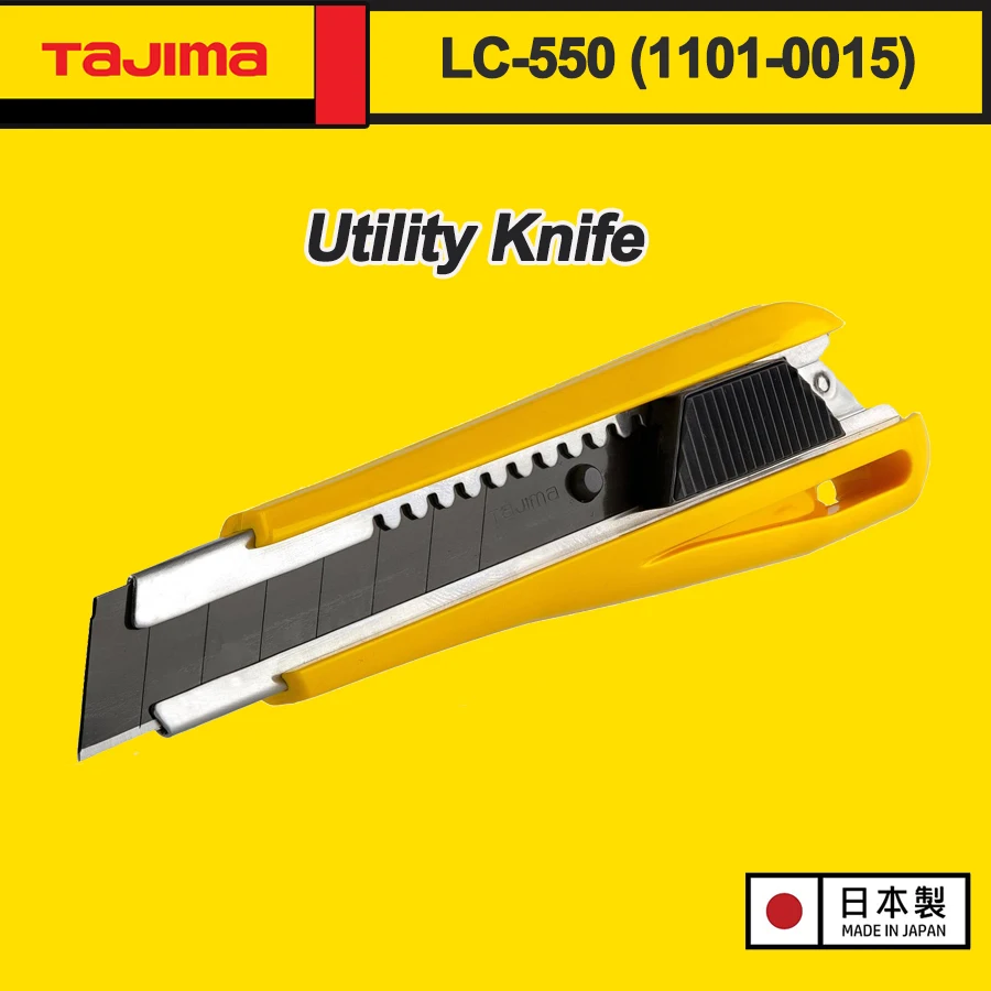 Универсальный нож TAJIMA LC-550 с кнопкой самоблокировки, художественный нож с лезвием 18 мм для резки обоев 1101-0015
Универсальный нож TAJIMA LC-550 с кнопкой самоблокировки, художественный нож с лезвием 18 мм для резки обоев 1101-0015