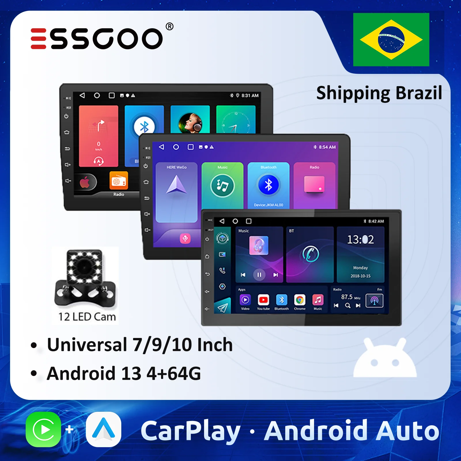 ESSGOO Android 13 Car Radio Autoradio 64G 2 Din 7"/9"/10" Universal WIFI GPS Car Audio Multimedia Player For Nissan Toyota Kia
ESSGOO Android 13 Car Radio Autoradio 64G 2 Din 7"/9"/10" Universal WIFI GPS Car Audio Multimedia Player For Nissan Toyota Kia