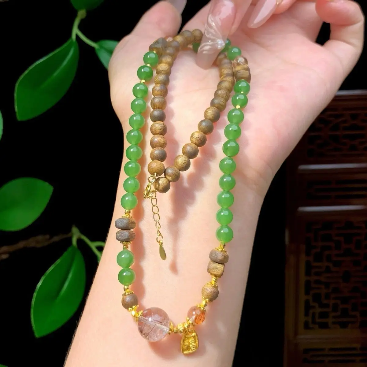 2026 new design, natural Hetian jade jasper agarwood hair crystal multi-treasure necklace, national style jewelry
2026 new design, natural Hetian jade jasper agarwood hair crystal multi-treasure necklace, national style jewelry