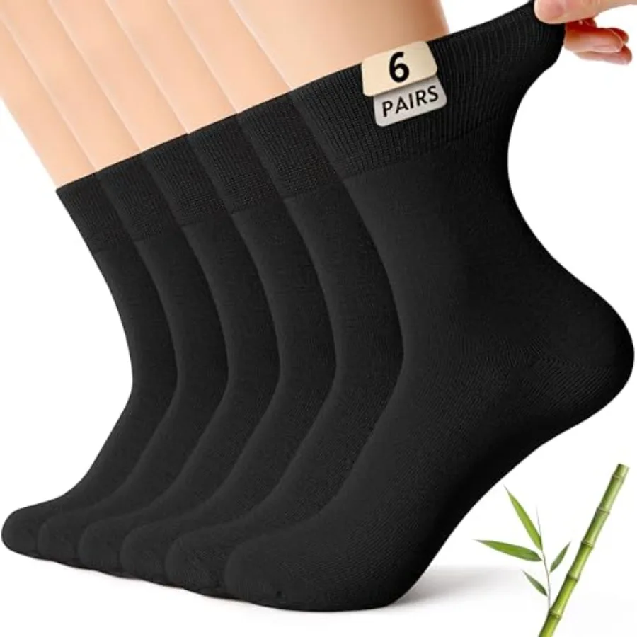 CS CELERSPORT Womens Soft Bamboo Rayon Crew Socks, Thin Breathable Trouser Dress Casual Ankle Socks 6 Pairs
CS CELERSPORT Womens Soft Bamboo Rayon Crew Socks, Thin Breathable Trouser Dress Casual Ankle Socks 6 Pairs