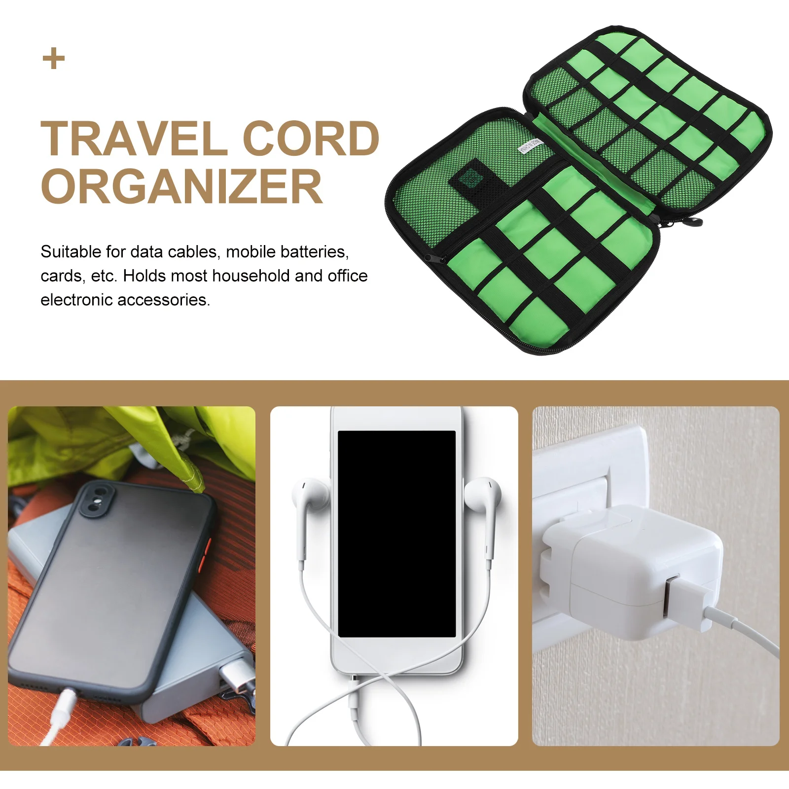 Electronics Organizer Multifunction Waterproof 600D Oxford Cloth Travel Cable USB Cord Organizer Case for Data Cables
Electronics Organizer Multifunction Waterproof 600D Oxford Cloth Travel Cable USB Cord Organizer Case for Data Cables