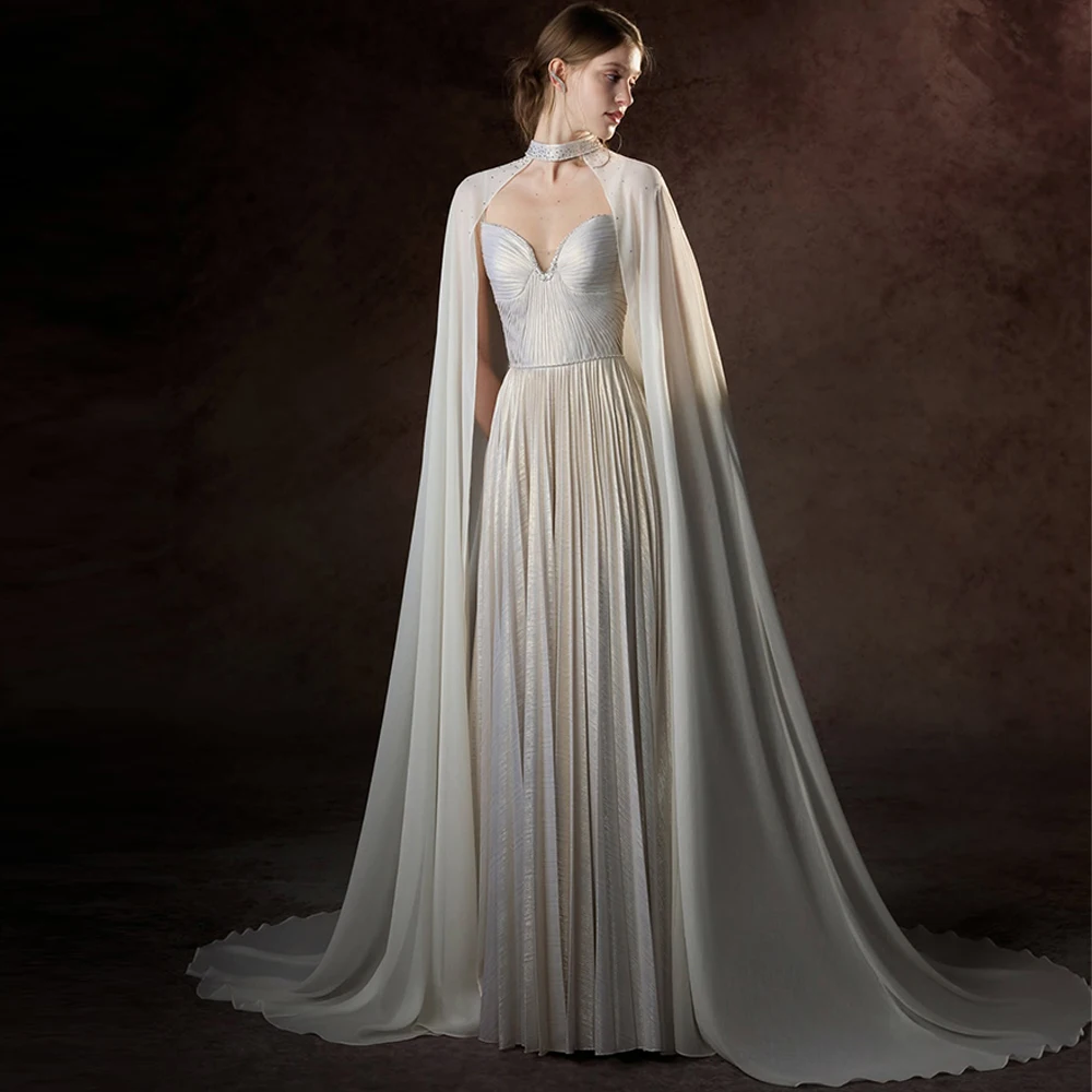 Luxury White Organza Evening Dress Delicate High Collar Prom Dresses ExquisiteShawl Watteau Train Customized Celebrity Gowns
Luxury White Organza Evening Dress Delicate High Collar Prom Dresses ExquisiteShawl Watteau Train Customized Celebrity Gowns