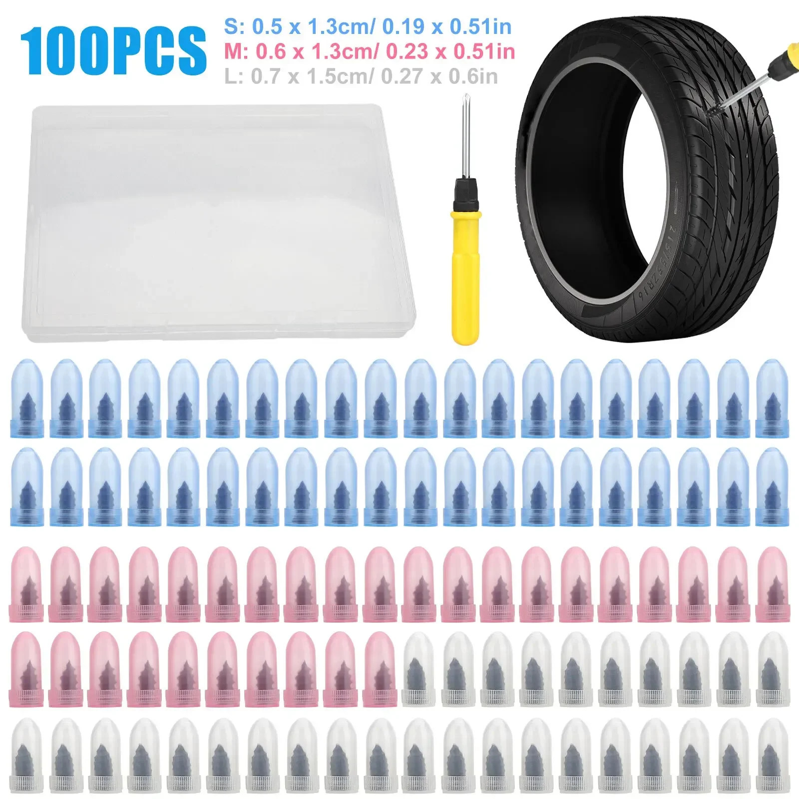 1Set High Quality Universal Tire Repair Rubber Nail Tyre Puncture Repair Screws Kit W/ Screwdriver For Car Motorcycles Etc
1Set High Quality Universal Tire Repair Rubber Nail Tyre Puncture Repair Screws Kit W/ Screwdriver For Car Motorcycles Etc