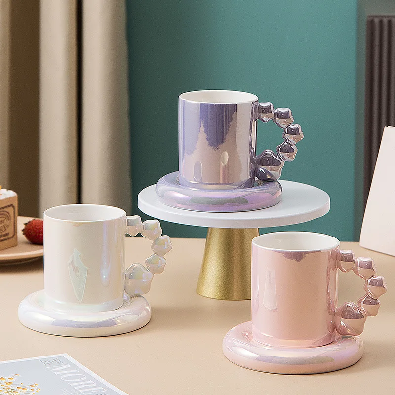 Pearlescent coffee mug, mug, dish, luxurious, high-value and colorful pearlescent ceramic coffee drinking cup
Pearlescent coffee mug, mug, dish, luxurious, high-value and colorful pearlescent ceramic coffee drinking cup